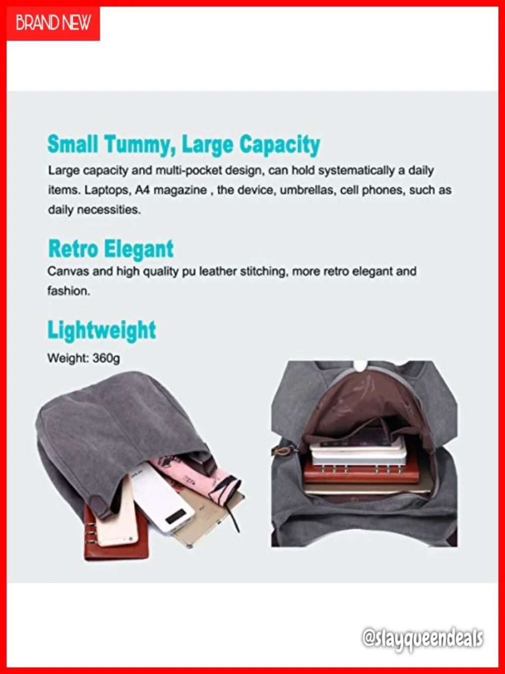 Canvas Multi-pocket Hobo Shoulder Bag